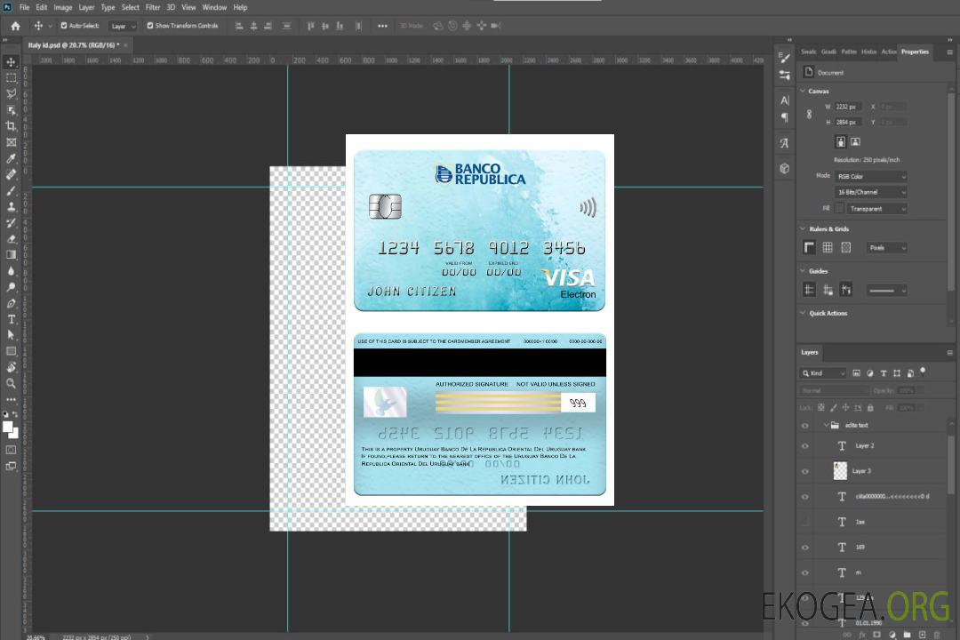 Carte électronique visa bancaire Uruguay Banco De La Republica Oriental Del Uruguay template Carte électronique visa bancaire Uruguay Banco De La Republica Oriental Del Uruguay template